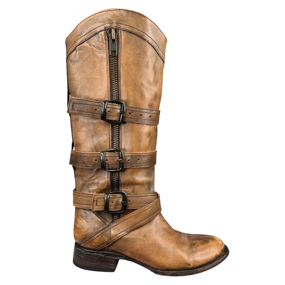 Stetson Brown Leather Combat Boots Used